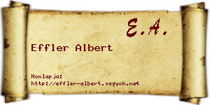 Effler Albert névjegykártya